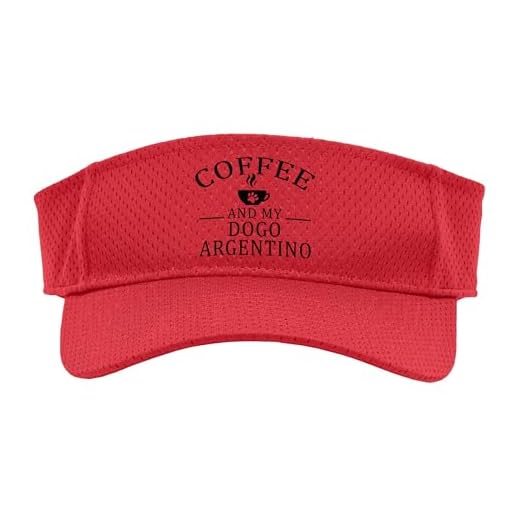 Dogo Argentino Dog and Coffee Argentinian Dogo Sport Sun Visor, Adult, One Size, Red