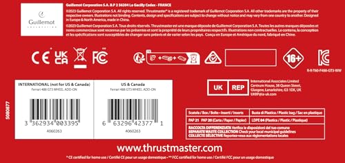 Thrustmaster Ferrari 488 GT3 Wheel Add-On, Rennlenkrad, PC, PS5, PS4, Xbox Series X|S, Xbox One, Offiziell Lizenziert von Ferrari