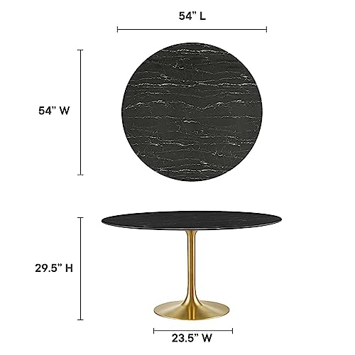Image of Modway Lippa Dining Table, 54 inch, Gold Black