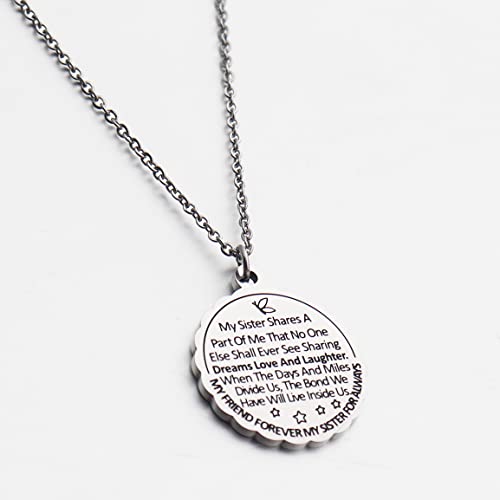 Sister Necklace Sister Gift from Sister My Friend Forever My Sister for Always Friendship Gift Sister Quote Jewerly BFF Bestie Gift4