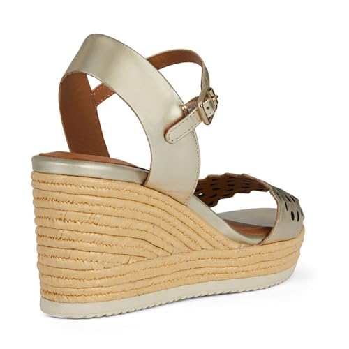Geox Para Mujer. D45GVA 000CF Sandalias De Piel Ponza Dorado (40), 8 A 10Cm, Hebilla, Casual - 6