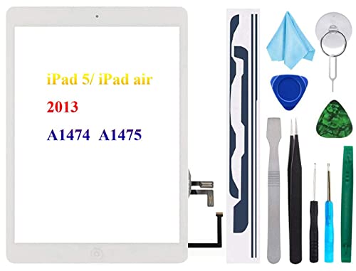 T Phael �f�W�^�C�U�[ �C���L�b�g 2017 iPad 9.7(A1822, A1823)/ iPad 5 iPad Air ��1�^�b�`�X�N���[���f�W�^�C�U�[ �H��Ɛڒ��ܕt�� �z���C�g
