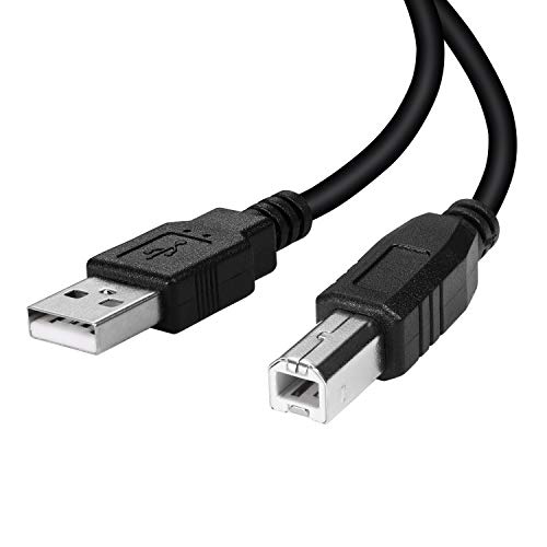 UYGHHK USB Printer Cable, USB 2.0 A Male to B Male, Type B Lead Scanner Cord Plug & play for HP Brother, Lexmark, Dell