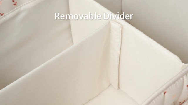 Blissful Diary Panier Rangement Bébé, Organiseur de couches pour Table à Langer, panier de rangement pour couches et lingettes pour bébé, cadeau pour fête prénatale,Pâquerette