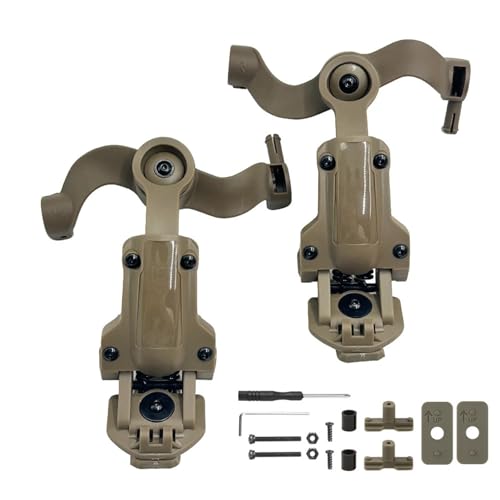 Tactical Fast Helm Rail Mount Adapter Taktische Headset Zubehör Jagd Airsoft Schießen Kopfhörer Halterung(Desert)