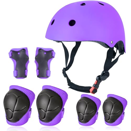 Helmet for Kids 5-7 Adjustable with Set Skateboard Knee Pads for Toddler Helmet Boys and Girls from Toddler to Youth