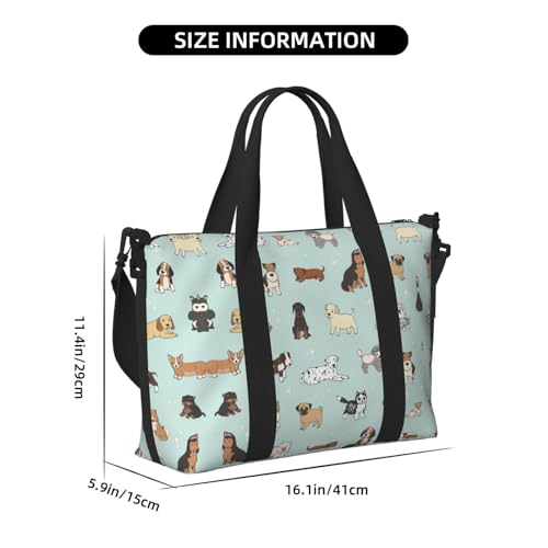 Vielseitige Handtasche mit Hundemotiv für Reisen, handgehaltene Crossbody-Tasche für jeden Bedarf, Schwarz , Einheitsgröße