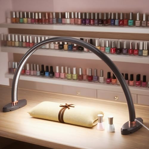 welltell Half Moon Light for Nail Desk,LED Nail Desk Lamp,