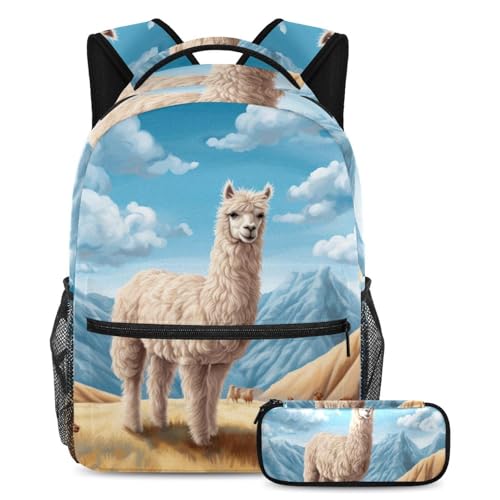 Cartable de grande capacité Pasture Alpaga avec trousse pour organiser vos voyages et cours