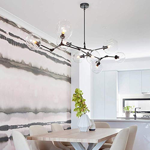 Chandelier E27 Sputnik avec éclairage de plafond réglable bleu à 6 lampes - 5