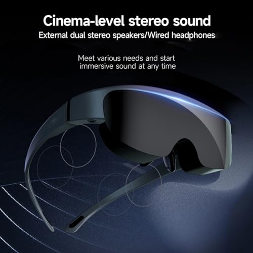 Plyisty Gafas Inteligentes, Pantalla Virtual HD de 400 Pulgadas con Ajuste de Miopía de 0 600°, Pantalla, Altavoces Integrados, Conectividad Tipo C - imagen 6