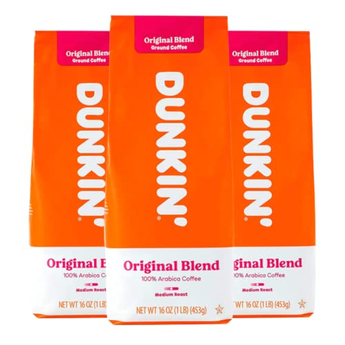 Image of Dunkin' Donuts Dunkin Donuts Coffee Original Blend 16 OZ Bag, 1 Pound (Pack of 3)