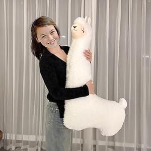 Hofun4U Llama Plush Pillow, 51 Inch Alpaca Plush Long Body Pillow, Alpaca Stuffed Animal, Christmas Holiday Birthday Gift (White) Hofun4U Llama Plush Pillow 51 Inch Alpaca Plush Long Body Pillow Alpaca Stuffed Animal Christmas Holiday Birthday Gift White