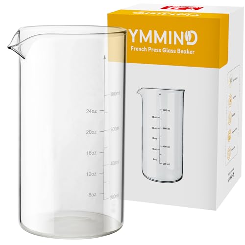 Comparison: best french press brands 3 YMMIND Standard Universal Design 34 oz French Press Replacement Glass Beaker, Fits Most Brands French Press Coffee Makers (1Quart / 1000ml / 5-6 Cup) Coffee Press Borosilicate Glass Water Bottle