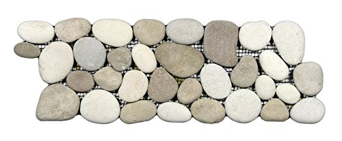 CNK Milas Lilac XL Jumbo Sliced Pebble Tile - 12" x 12" Polished Natural Stone Tiles for Bathroom Kitchen Backsplash Landscaping & Outdoor Use - Durable Weather-Resistant Versatile Design – Pack of 1