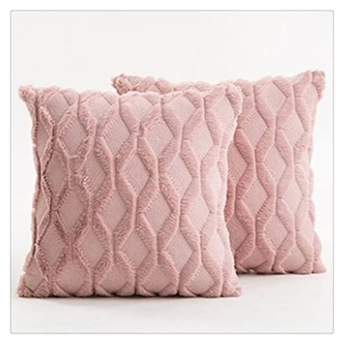 Image of MFJGHU Fashion Decorative Cushion Cover Home Plush Pillow Case Bed Room Pillowcases Car Seat Decoration Sofa Throw(Roze)
