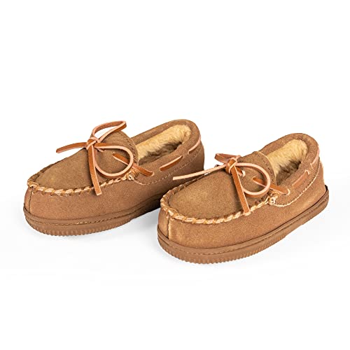 Norty - Toddler Boys Suede Moccasin Slipper, Chestnut 40103-9Mustoddler #TOP3