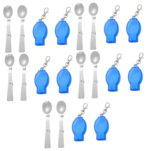 SUPVOX 5 Juegos De Cuchara Plegable Cucharas Y Tenedores Plegables Vajilla Para Acampar Al Aire Libre Utensilios De Viaje Utensilios Plegables Cucharas Cubiertos Cuchara Plegable Tenedor