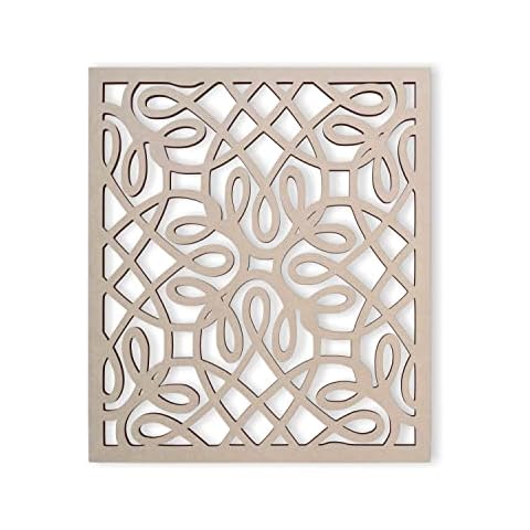 Jess and Jessica Wood Floral Scroll Lattice Fretwork Panel - Mandala Wall Art for Home Decor, Wall Panels, Overlays, Trellis, Privacy Screens & Yard Decor Cover