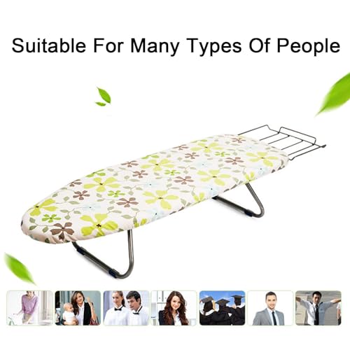 LXRHLIKG Tabletop Ironing Board, 35"×12"×7" Folding Portable Ironing Boards with Mesh Metal Base & 100% Cotton Cover (Color : Blue) - Image 6