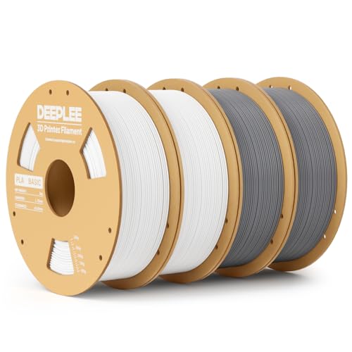 Image of PLA Basic 1.75mm 3D Printer Filament 2KG White and 2KG Grey