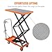 EliteEdge Hydraulic Scissor Lift Table, 770LBS Capacity Industrial Lift Cart with Anti-Slip Platform, Adjustable Mobile Elevating Workbench 12-59 inch, 4 Wheels, Orange