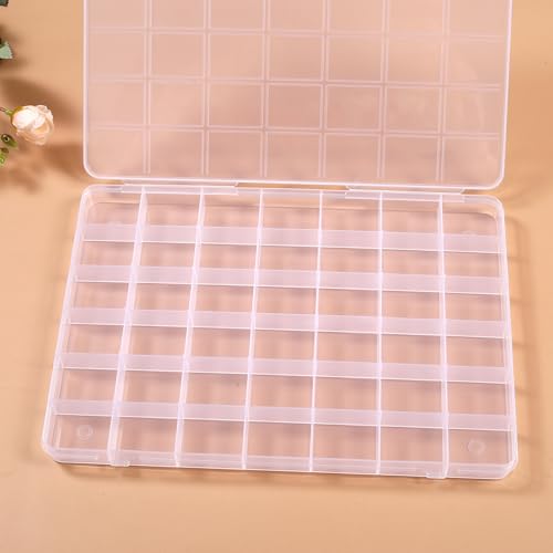 Image of 42 Grids Plastic Bead Organizer Beads Storage Containers Bead Holder Organizer Clear Storage Dividers Box for Jewelry Arts and Crafts (Pack of 3)