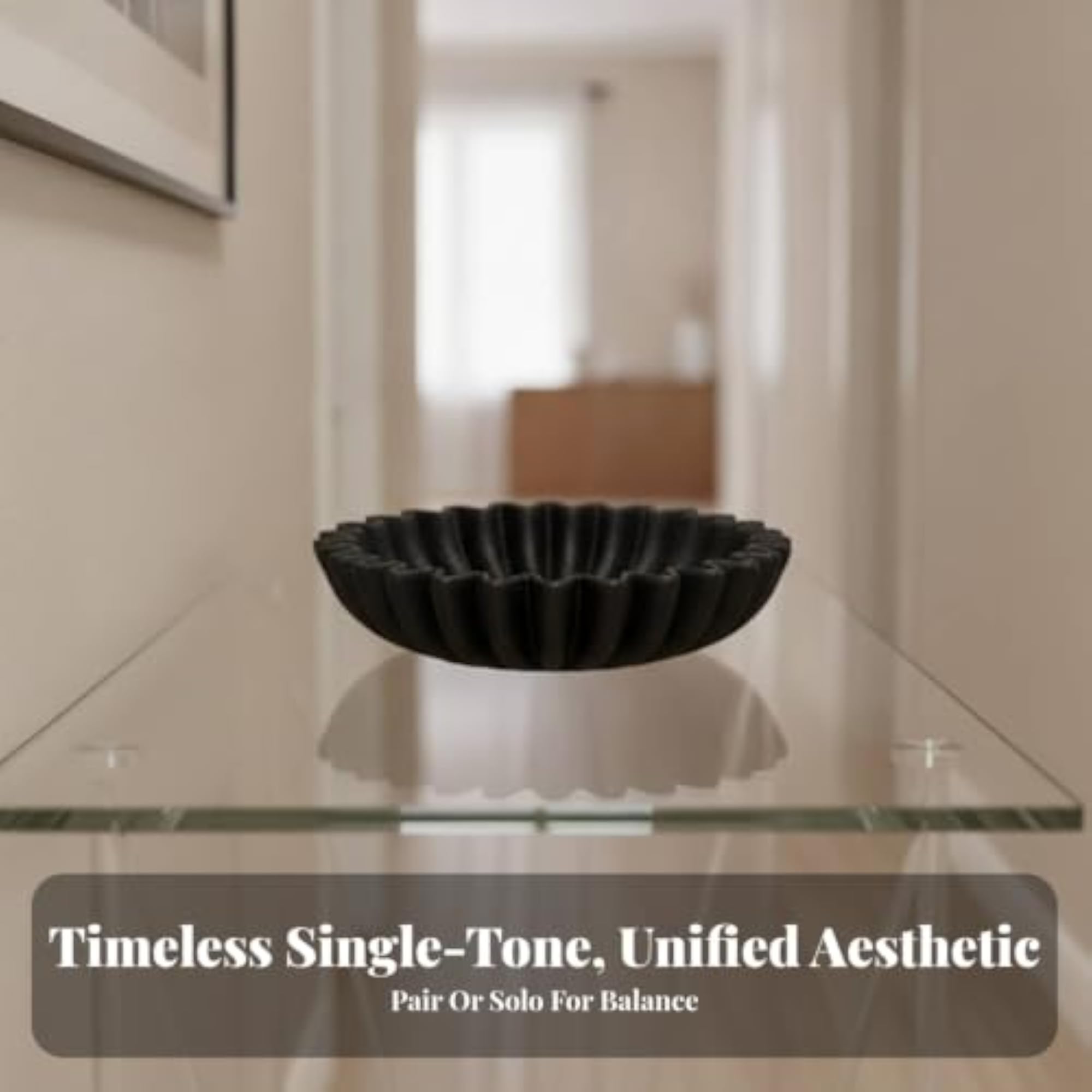 Sculptural Round Decorative Tray, Minimalist Design