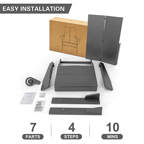 Intoboo Modern Curveback Adirondack Chair, Elegant Double Plate Design Lounge Chairs, Recycable Hdpe Chairs For Outdoor Patio Pool #TOP5