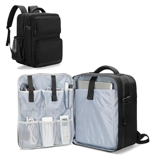 LUXJA Projector Backpack with 15.6 Inch Laptop Sleeve, Projector Bag with 2 Large Compartments...