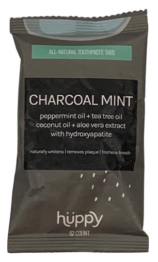 Huppy Toothpaste Tablets Charcoal Mint 62 Count Refill