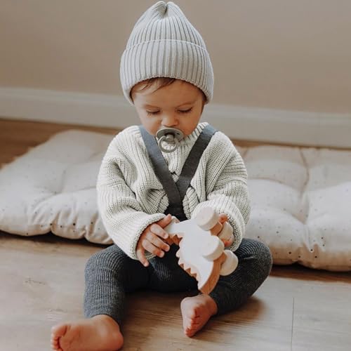 Toddler Boys Girls Knitted Sweater Solid Color Pullover Round Neck Long Sleeve Warm Fashion (Khaki, 5-6 Years)3