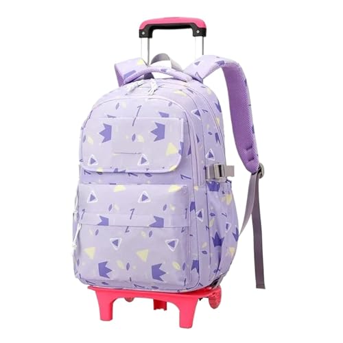 WLIHDB Mochila con Ruedas Mochila Escolar con Ruedas for niñas Adolescentes, Mochila, for para Hombre Y Mujer(2 Wheels Purple)
