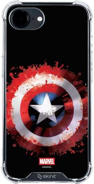 Skinit Clear Phone Case Compatible with iPhone 16e - Officially Licensed Marvel Captain America Shield Design