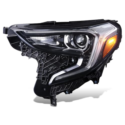 DNA MOTORING Xenon Factory OE Style Driver Side (Left) Headlight Assembly Compatible With Terrain 2018-2021, Models with Factory HID Headlights, GM2502475, OEM-HL-0331-L