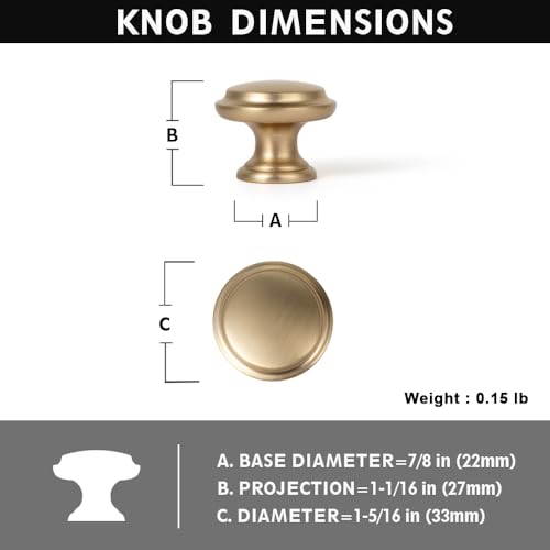 Yanxia Set of 12 Champagne Bronze Cabinet Knobs – Rounded Tiered Shape Modern Kitchen Hardware Contemporary Drawer Handles by Yanxia - Image 2