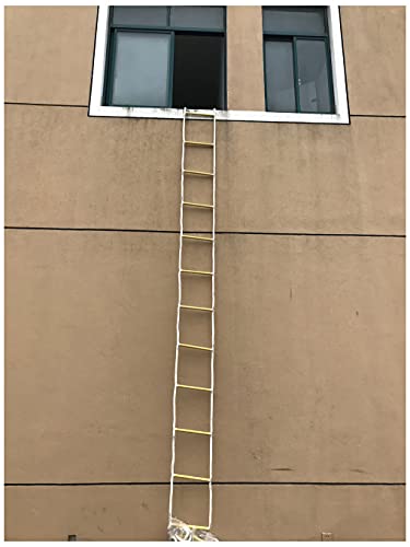 AiQima Échelle de Secours en Corde, Échelle de Secours, 30M, pour Fenêtres Et Balcon, avec Crochets pour Cadre d'escalade/A/12M