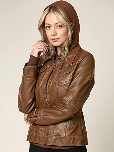 Lock and Love Removable Hood Biker Jacket