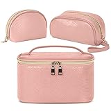 👝 Paquete de 3 bolsas de maquillaje livianas: este juego de bolsas de maquillaje para mujeres tiene 3 estilos y tamaños diferentes para satisfacer sus necesidades. La bolsa de maquillaje grande mide 23 * 18 * 12 cm; el neceser mide 20,5 * 8,5 * 11 cm; la bolsa de cosméticos mide 19 * 6 * 12 cm. Beneficiándose del excelente material, este juego de bolsas de maquillaje pesa solo 0,34 kg, lo que lo hace portátil para llevar.