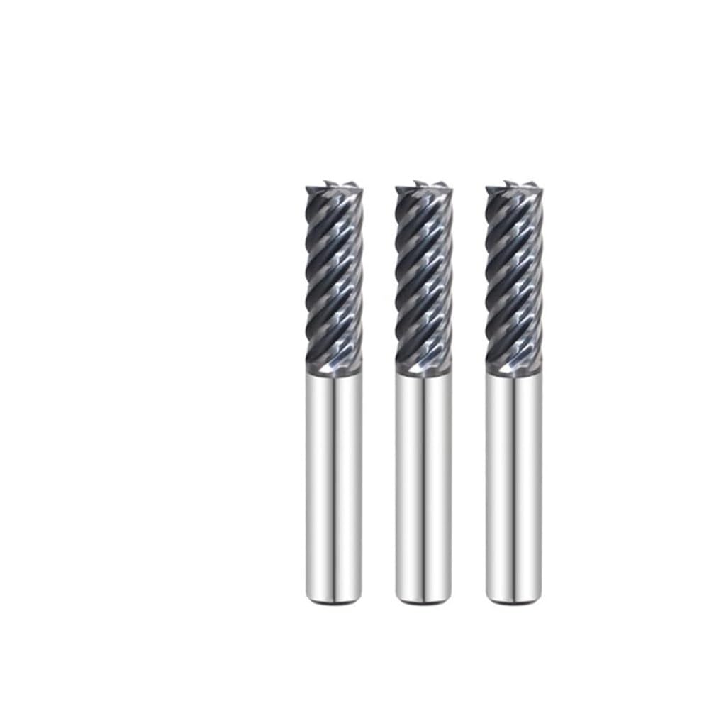 Fresa de carburo 12 mm, 6 filos, corte 45 mm, longitud 100 mm | Fresa CNC recubierta para acero de moldes, hierro fundido, aluminio y cobre(D16*45*100L*6F)