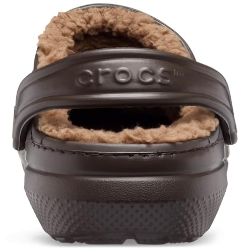 Image of Crocs Unisex Adult Mens and Women's Classic Lined | Fuzzy Slippers Clog, Espresso /Walnut, 16 Women /14 Men US
