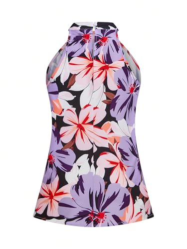 Image of RoseSeek Women's Tropical Paisley Halter Blouse Boho Shirt Vacation Tops