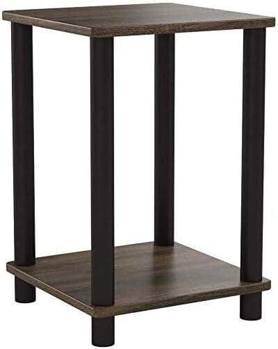 HomeStock Side End Table Set of 2 - Living Room & Bedroom Furniture - Walnut