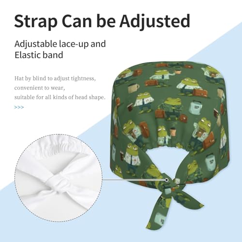 Image of Adjustable Scrub Cap with Sweatband, Breathable Working Hat for Men /Women