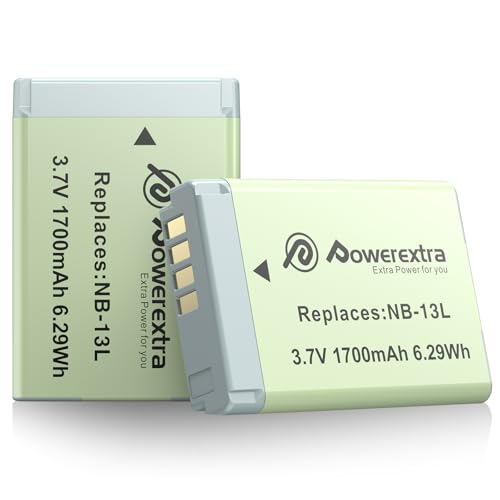 2 Pack NB-13L Battery Compatible with Canon PowerShot SX740 HS/G1 X Mark III/G5 X/G5 X Mark II/G7 X/G7 X Mark II-III/G9 X/G9 X Mark II/SX620 HS/SX720 HS Cameras