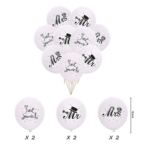 BOFYTR JUST Married Wedding Decorations, Wedding Banner Balloons Mr & Mrs, Just Married Wedding Party Decoration, Romantic Balloon Wedding Decoration for Wedding Bridal Shower Anniversary Decoration BOFYTR JUST Married Wedding Decorations, Wedding Banner Balloons Mr & Mrs, Just Married Wedding Party Decoration, Romantic Balloon Wedding Decoration for Wedding Bridal Shower Anniversary Decoration