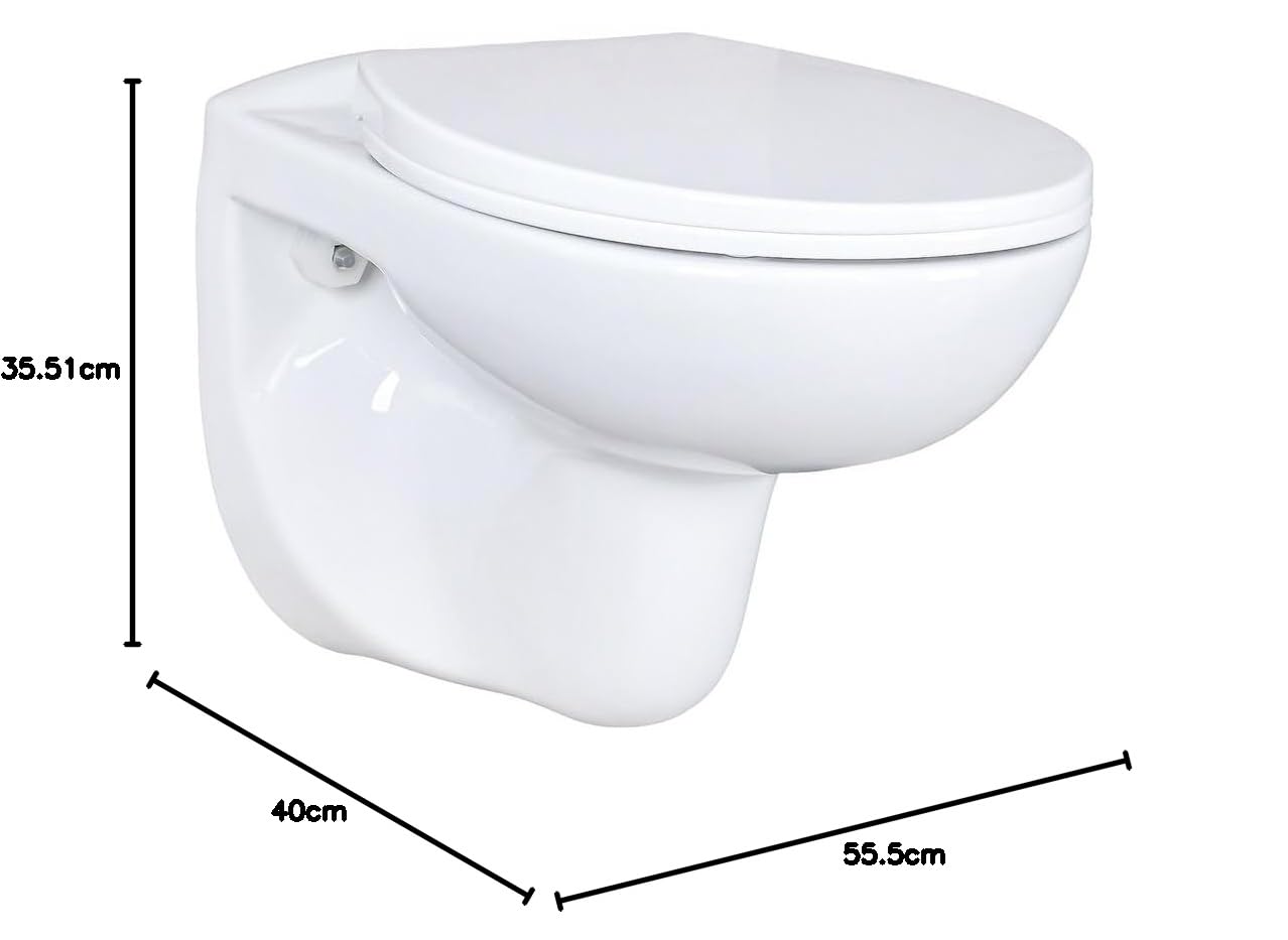 Belvit Hänge WC Komplettset Weiß Spülrandlos | Basic Vorwandelement, Toilettendeckel mit Absenkautomatik, Betätigungsplatte, Schallschutz