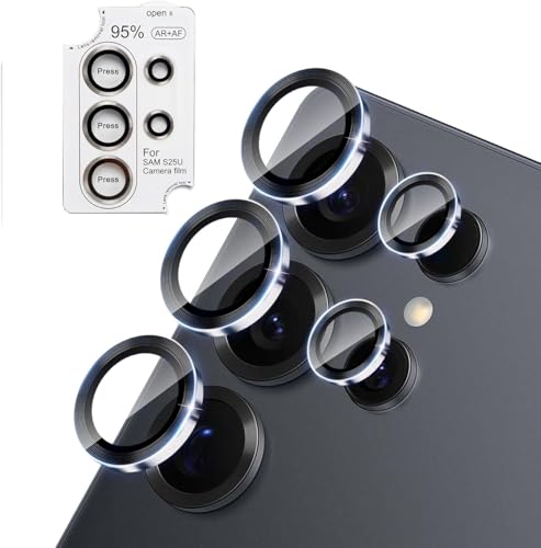 Image of NISHTECH Premium Camera Lens Protector Compatible For Samsung Galaxy S25 Ultra 5G (Silver) Camera Lens Protector - 9H Tempered Glass, Military-Grade Anti-Scratch, Case-Friendly, Easy Install Frame
