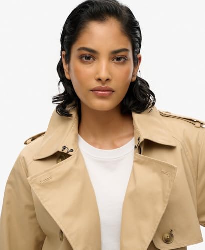 Superdry Para Mujer. W5011871A Gabardina CláSica (M), Beige, AlgodóN, CláSico, Poliuretano - 3