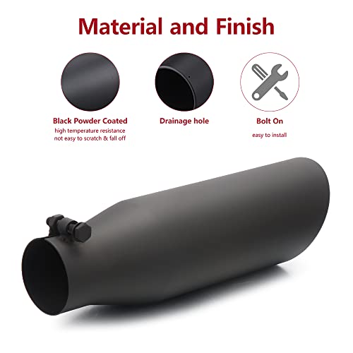 Snapklik.com : LCGP 2.25 Inch Inlet Exhaust Tip 2.25 X 3.5 X 12 Black ...